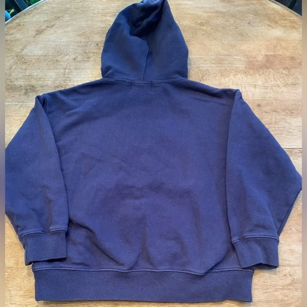 Vintage Gap Athletic Classic‎ Youth Sm Navy Hoodie With Front Graphic and Pouch